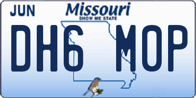 MO license plate DH6M0P