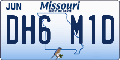 MO license plate DH6M1D