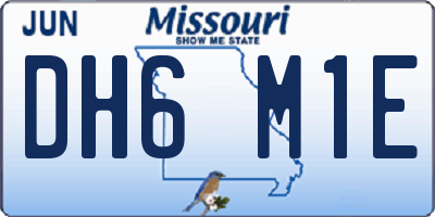 MO license plate DH6M1E