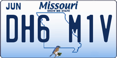 MO license plate DH6M1V