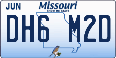 MO license plate DH6M2D