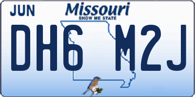 MO license plate DH6M2J