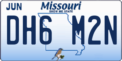 MO license plate DH6M2N