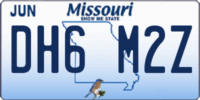 MO license plate DH6M2Z