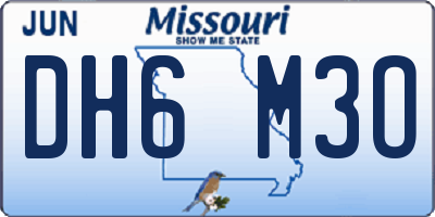 MO license plate DH6M3O