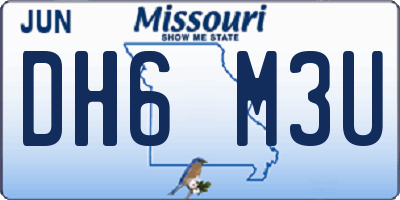 MO license plate DH6M3U