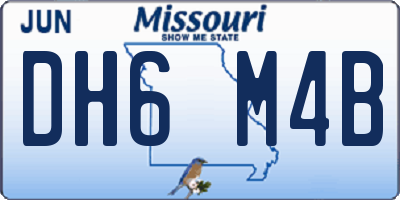 MO license plate DH6M4B