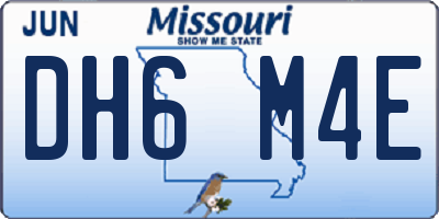 MO license plate DH6M4E