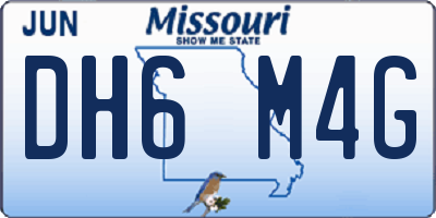 MO license plate DH6M4G