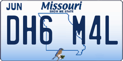 MO license plate DH6M4L
