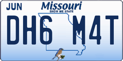 MO license plate DH6M4T