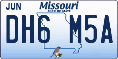 MO license plate DH6M5A
