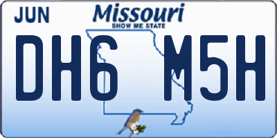 MO license plate DH6M5H