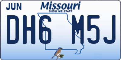 MO license plate DH6M5J