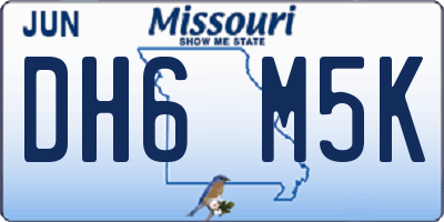 MO license plate DH6M5K