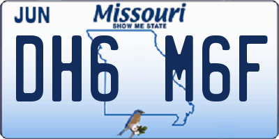 MO license plate DH6M6F