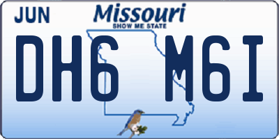 MO license plate DH6M6I