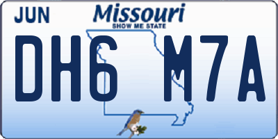 MO license plate DH6M7A