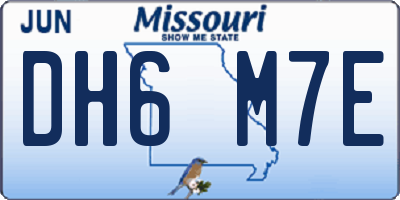 MO license plate DH6M7E