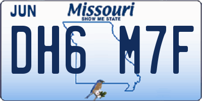 MO license plate DH6M7F