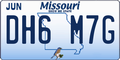 MO license plate DH6M7G