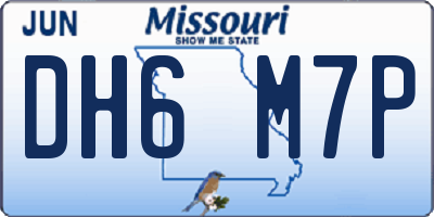 MO license plate DH6M7P