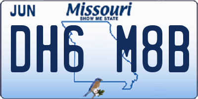 MO license plate DH6M8B