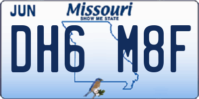 MO license plate DH6M8F