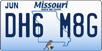 MO license plate DH6M8G