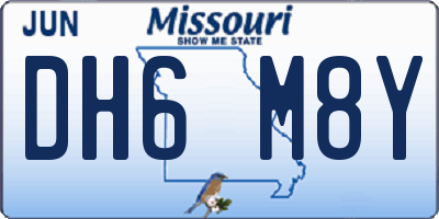 MO license plate DH6M8Y