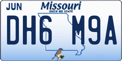 MO license plate DH6M9A