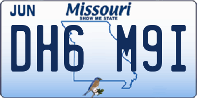 MO license plate DH6M9I