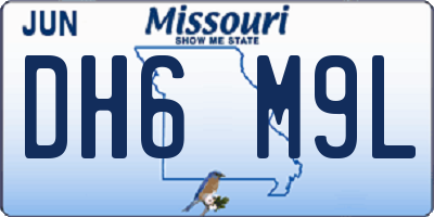 MO license plate DH6M9L