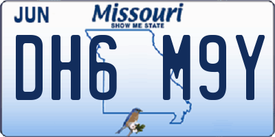 MO license plate DH6M9Y