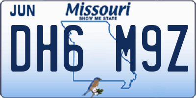 MO license plate DH6M9Z