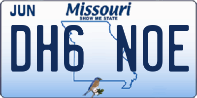 MO license plate DH6N0E