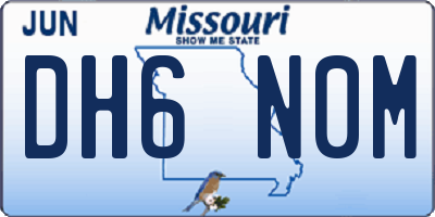 MO license plate DH6N0M