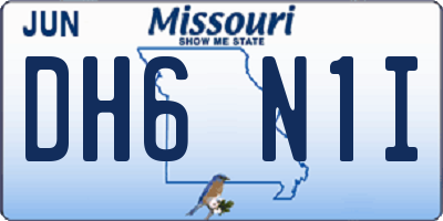 MO license plate DH6N1I