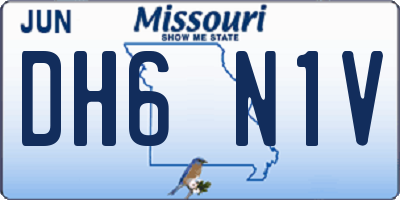 MO license plate DH6N1V