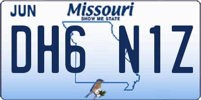 MO license plate DH6N1Z