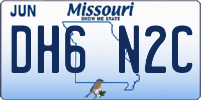 MO license plate DH6N2C