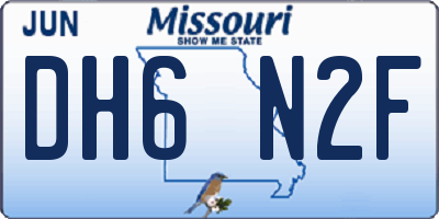 MO license plate DH6N2F