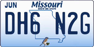 MO license plate DH6N2G