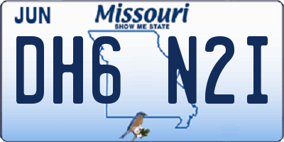MO license plate DH6N2I