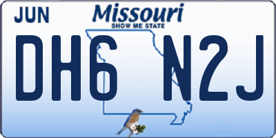 MO license plate DH6N2J