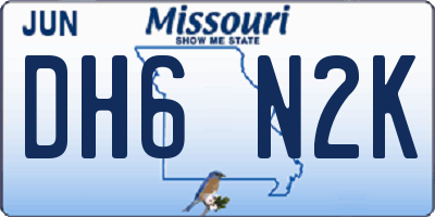 MO license plate DH6N2K