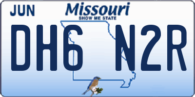 MO license plate DH6N2R