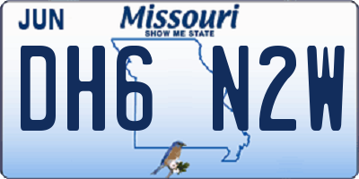 MO license plate DH6N2W