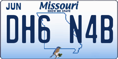MO license plate DH6N4B