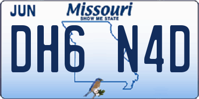 MO license plate DH6N4D